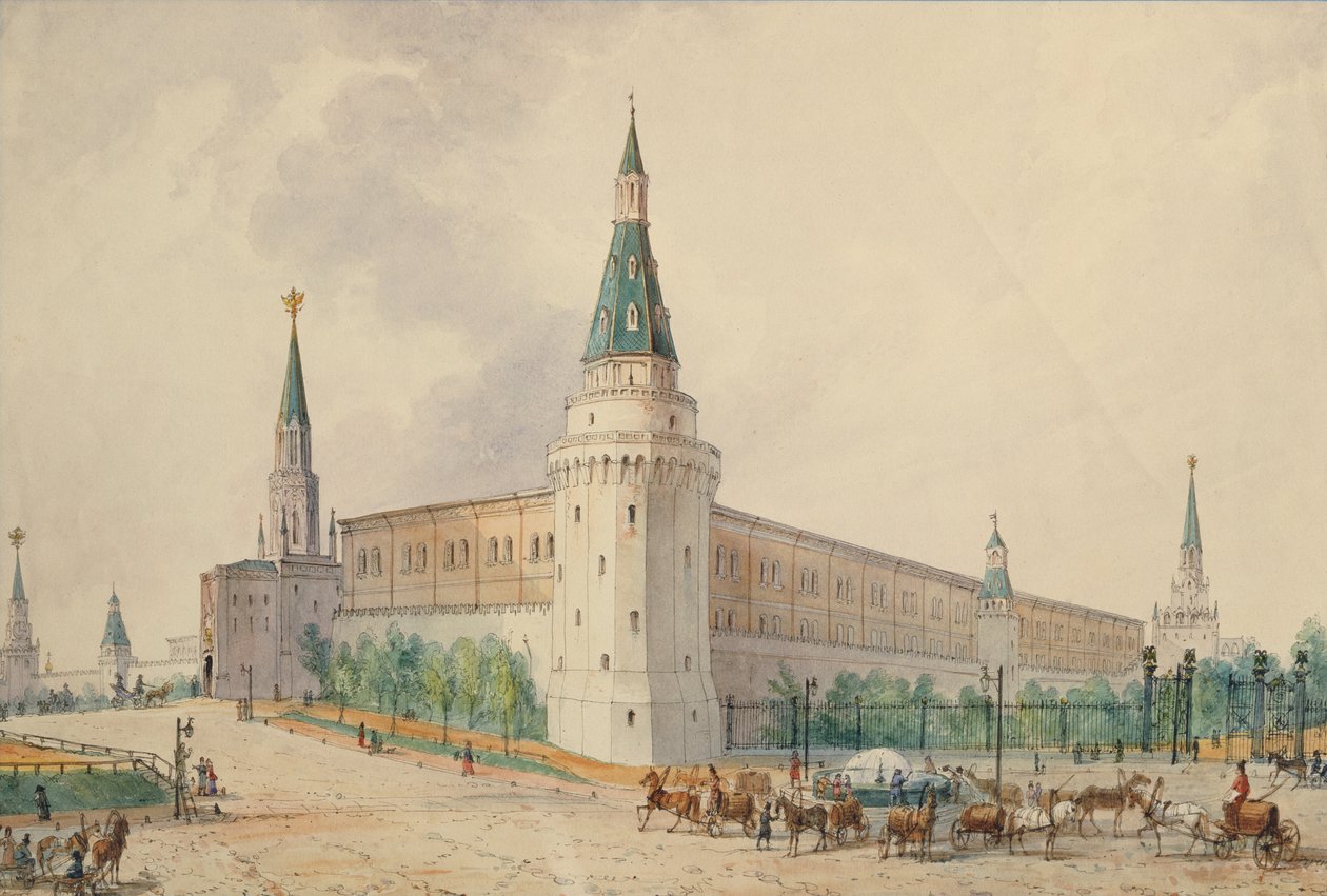The Resurrection Square and the Alexander Garden in Moscow by Joseph Vivien