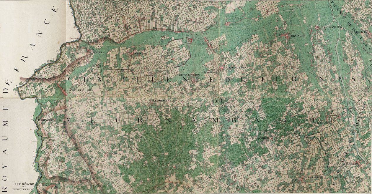 Map of Stavele - Roesbrugge-Haringe, Belgium by Joseph de Ferraris by Joseph de Ferraris