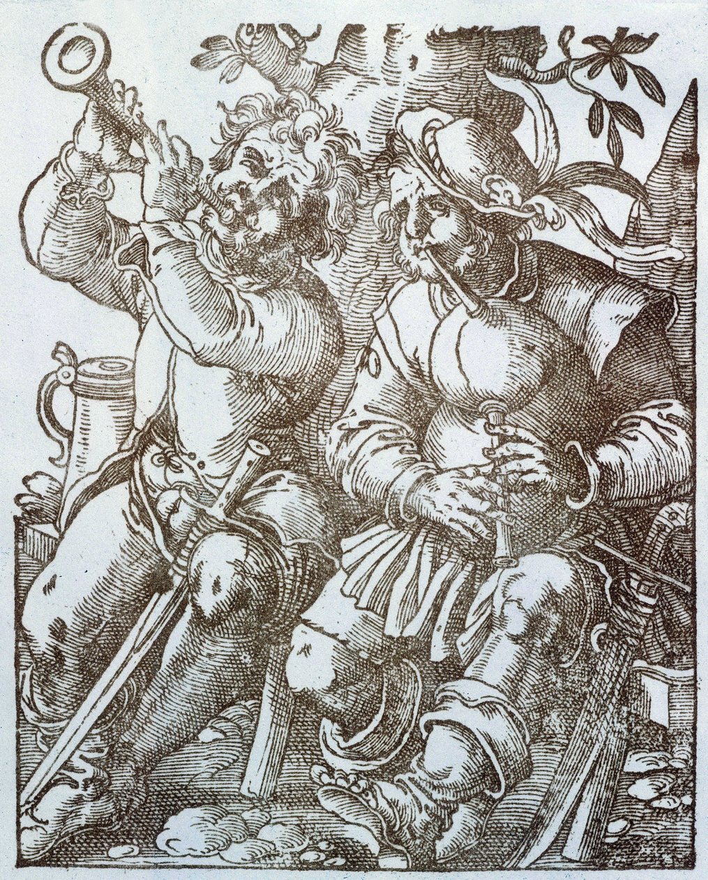 Flute and Bagpipe Players in the Middle Ages by Jost (after) Amman