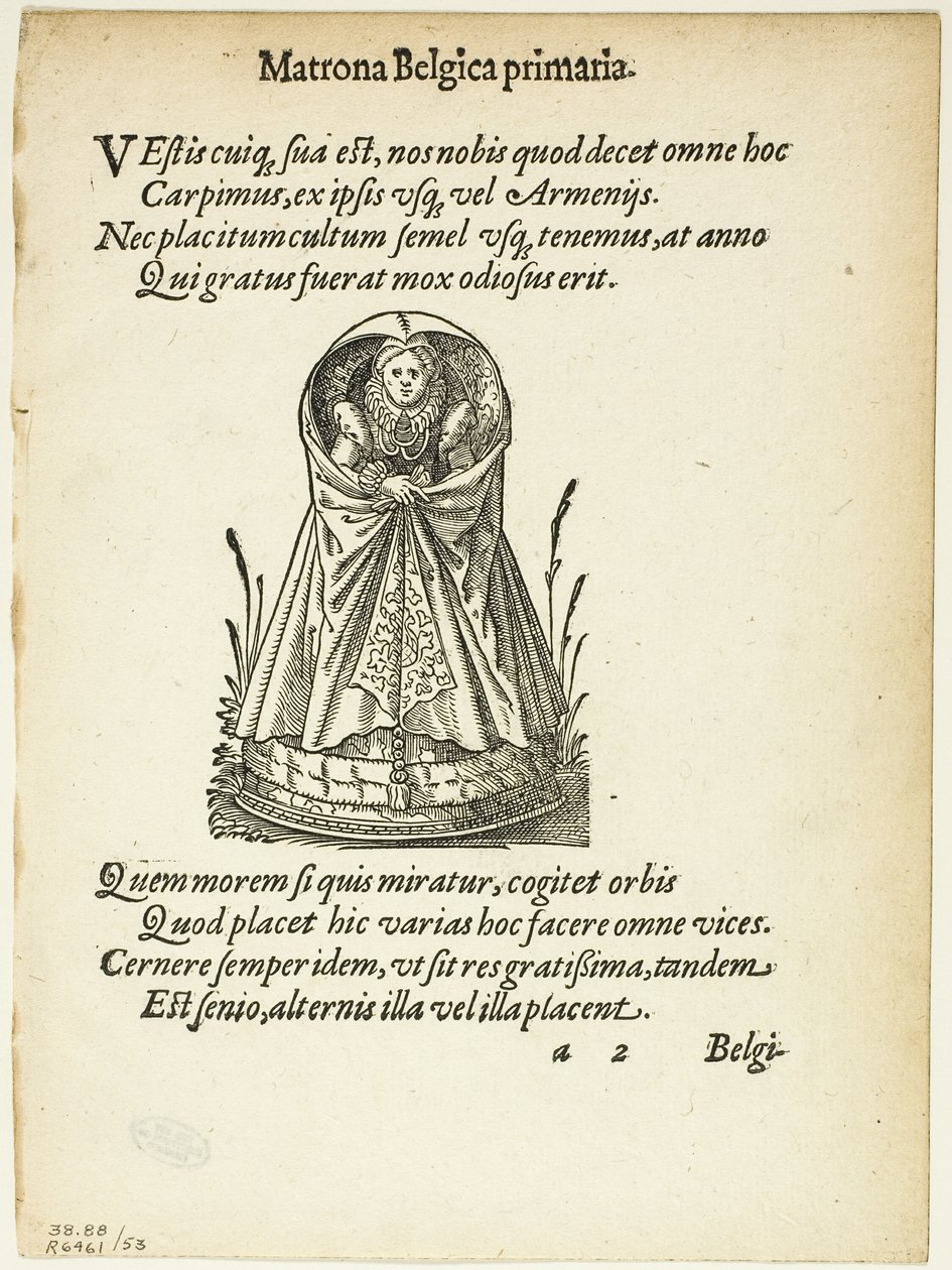 Belgian Matron of the First Rank from Gynaeceum, or Theatre of Women, plate 53 from Woodcuts from Books of the 16th Century by Jost Amman