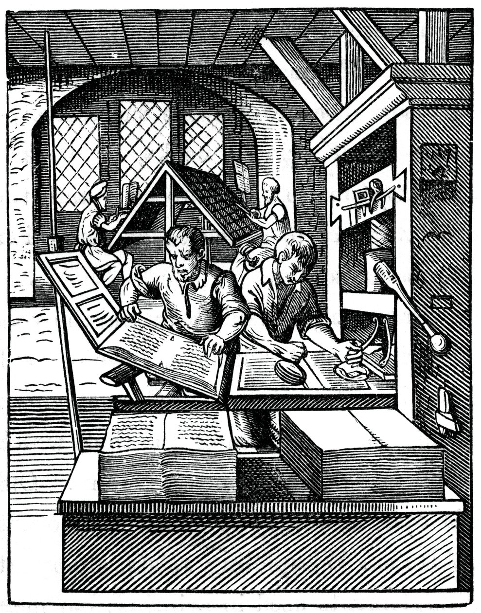 Printing Workshop, 16th Century by Jost Amman