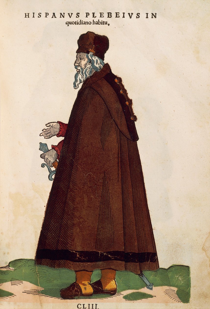 Spanish Man Wearing Everyday Clothes from Habitus Praecipuorum Popularum by Jost Amman (engraving) by Jost Amman