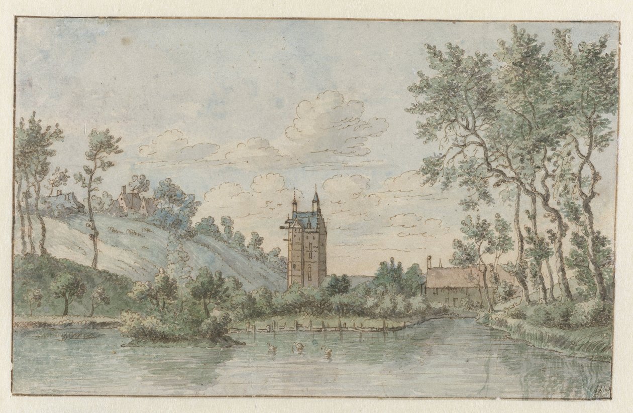 Landscape with Huis Kluys, near Brussels by Josua de Grave (attributed to)
