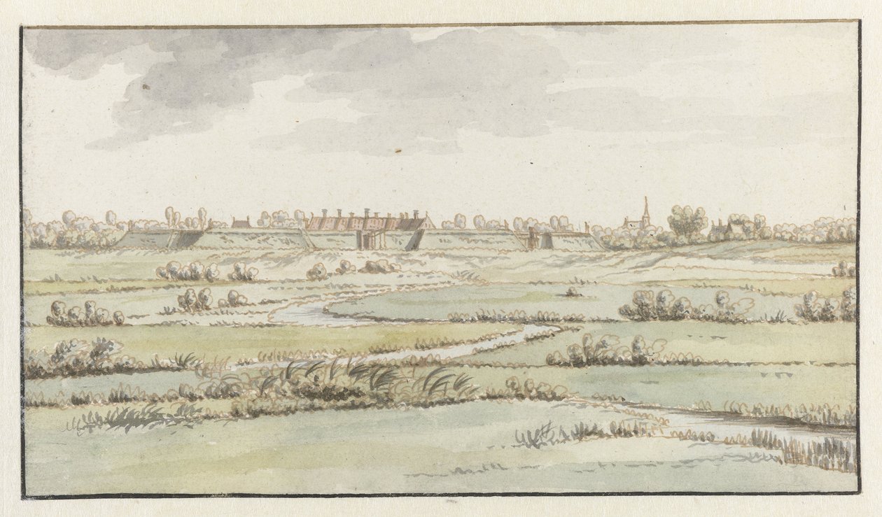 View of the Fortress of Saint-Michiel, near ’s-Hertogenbosch by Josua de Grave (attributed to)