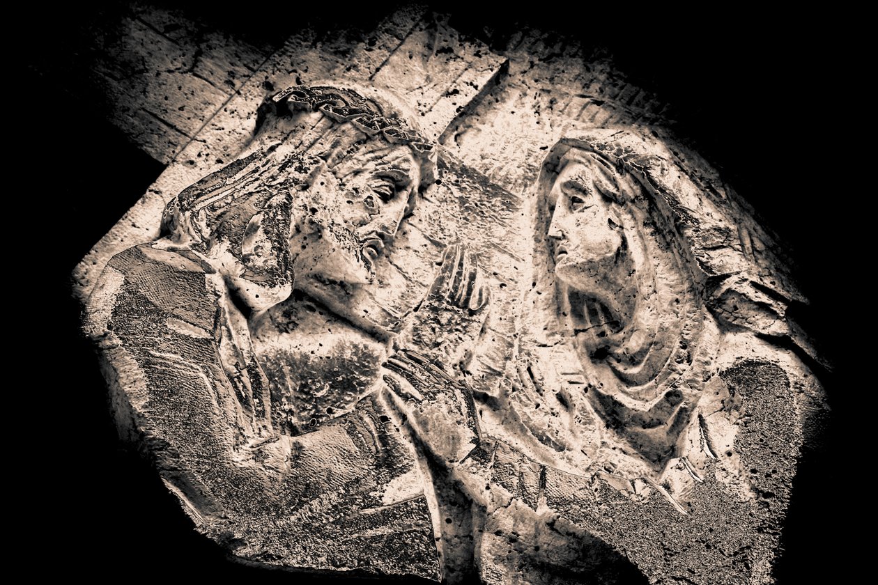 Jesus and Mary, from the series Stations of the Cross by Joy Lions