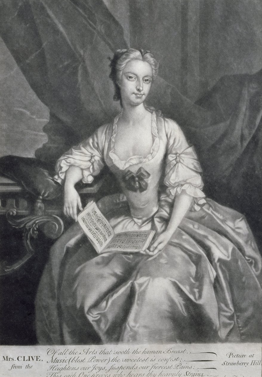 Portrait of Kitty Clive, Actress and Singer, Engraved by Alexander van Haecken by Jozef van Aken