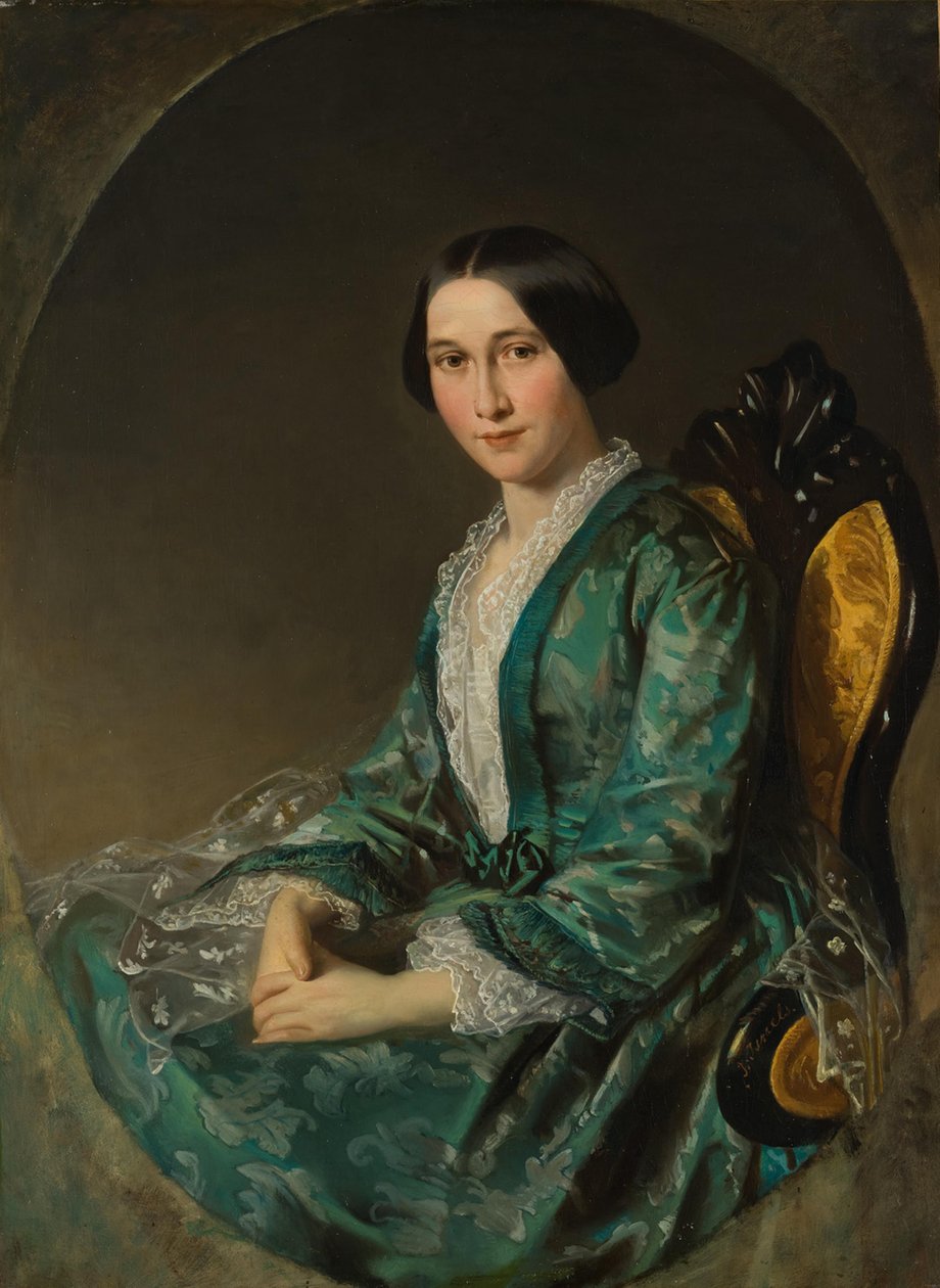 Jeanette Bloemen (1829-1915), wife of the Amsterdam broker Hendrik Luden (1822-1895) by Jozef Israëls