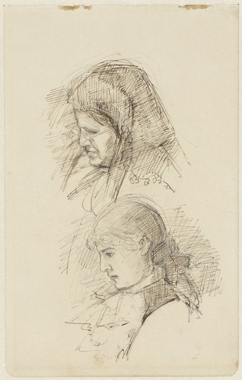 Two Female Heads by Jozef Israëls