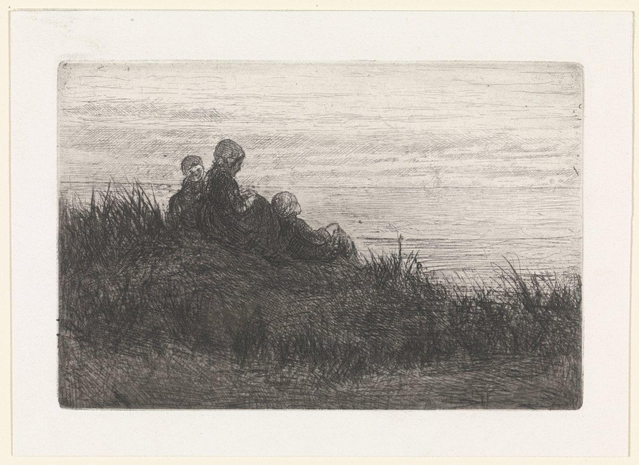 Dune Landscape with Mother and Children by Jozef Israëls