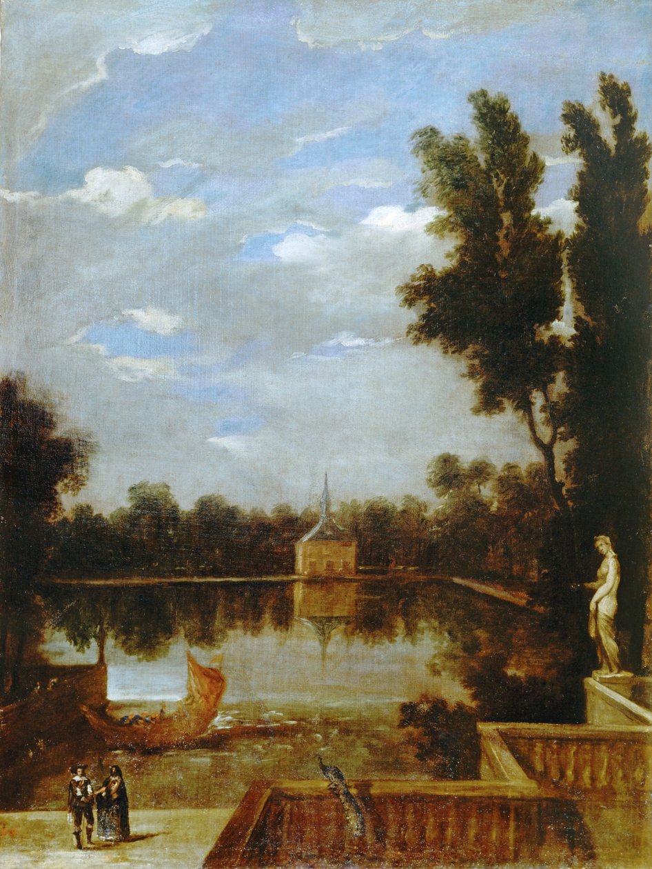 Pond of Buen Retiro by Juan Bautista Martinez Del Mazo