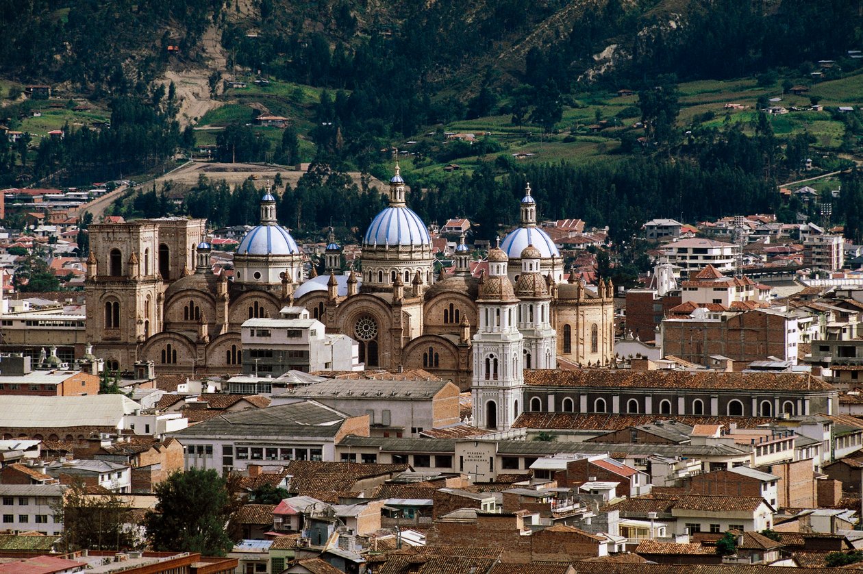 View of Cathedral of Immaculate Conception or New Cathedral, design by Juan Bautista Stiehle, Cuenca (UNESCO World Heritage List) by Juan Bautista Stiehle