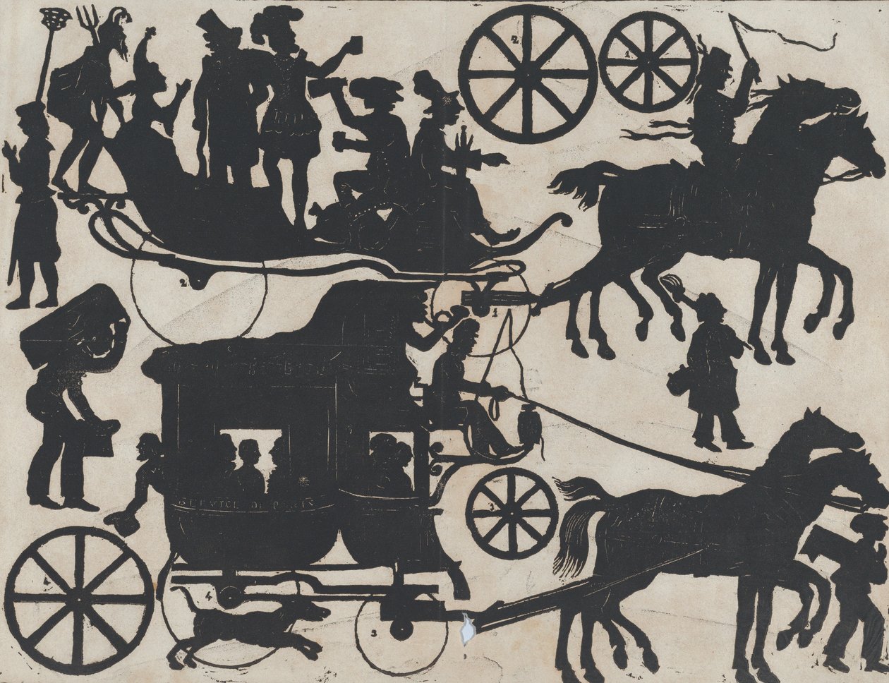 Sheet 5 of Figures for Chinese Shadow Puppets, ca. 1850-70 by Juan Llorens