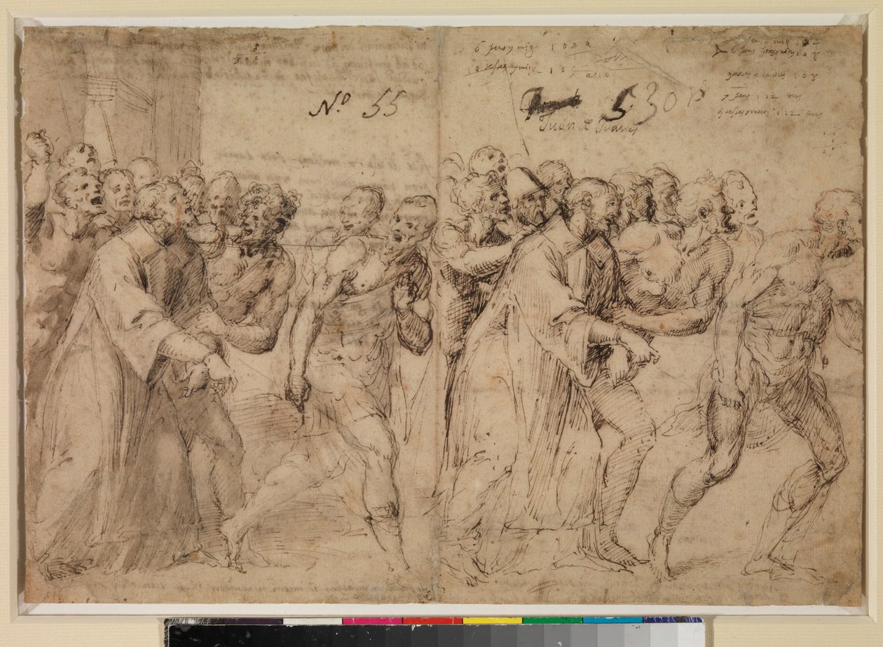 Two Studies for Saint Stephen Being Led to His Martyrdom by Juan de Juanes