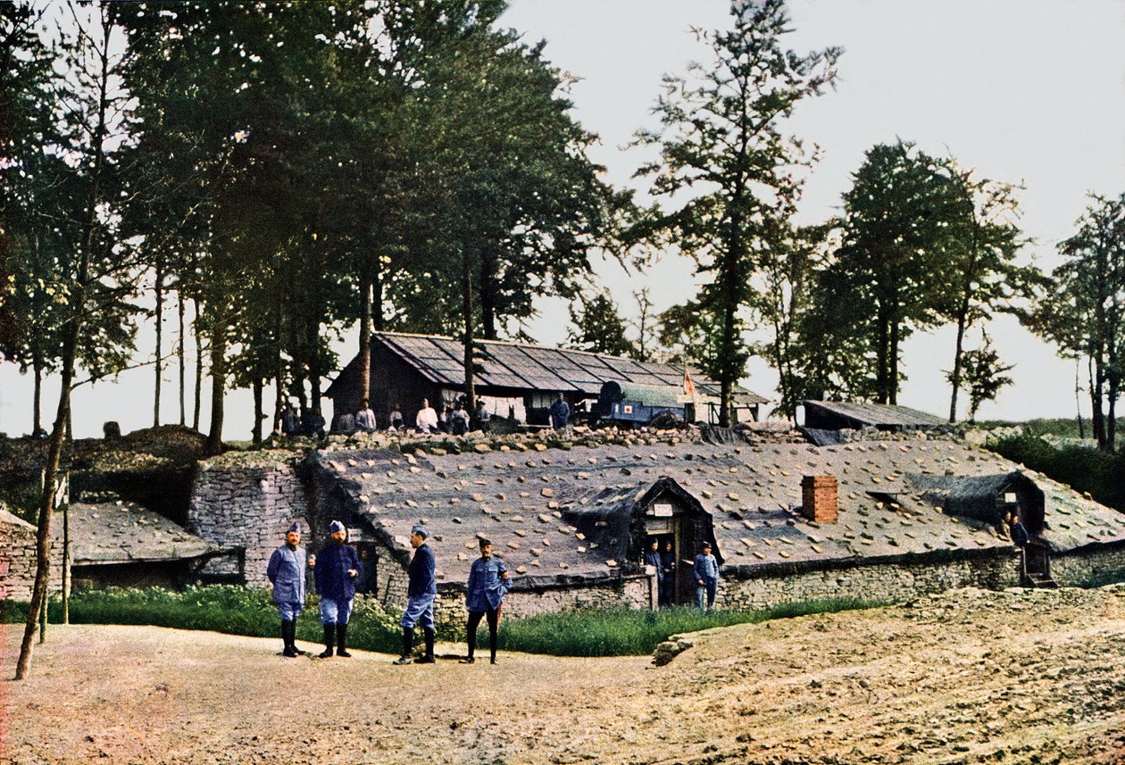 French soldiers in an ambulance station four miles behind the front, Verdun, 1916 by Jules Gervais Courtellemont