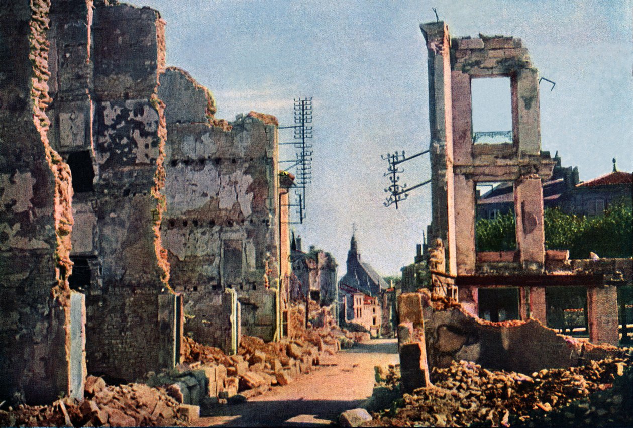 View of Verdun after 8 months of bombing, September 1916 by Jules Gervais-Courtellemont