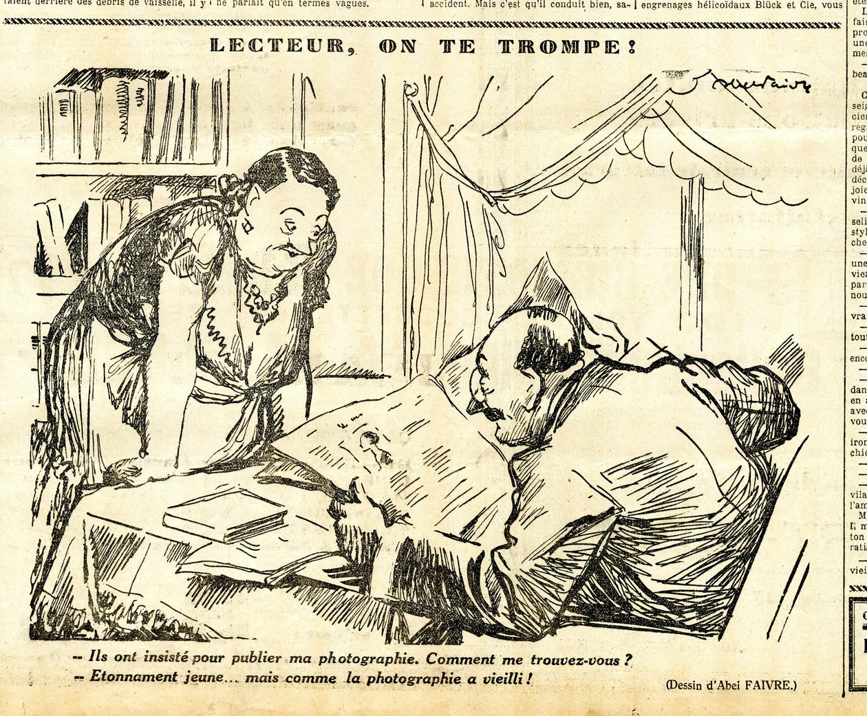 Candid, Satirical in B & W by Jules Abel Faivre