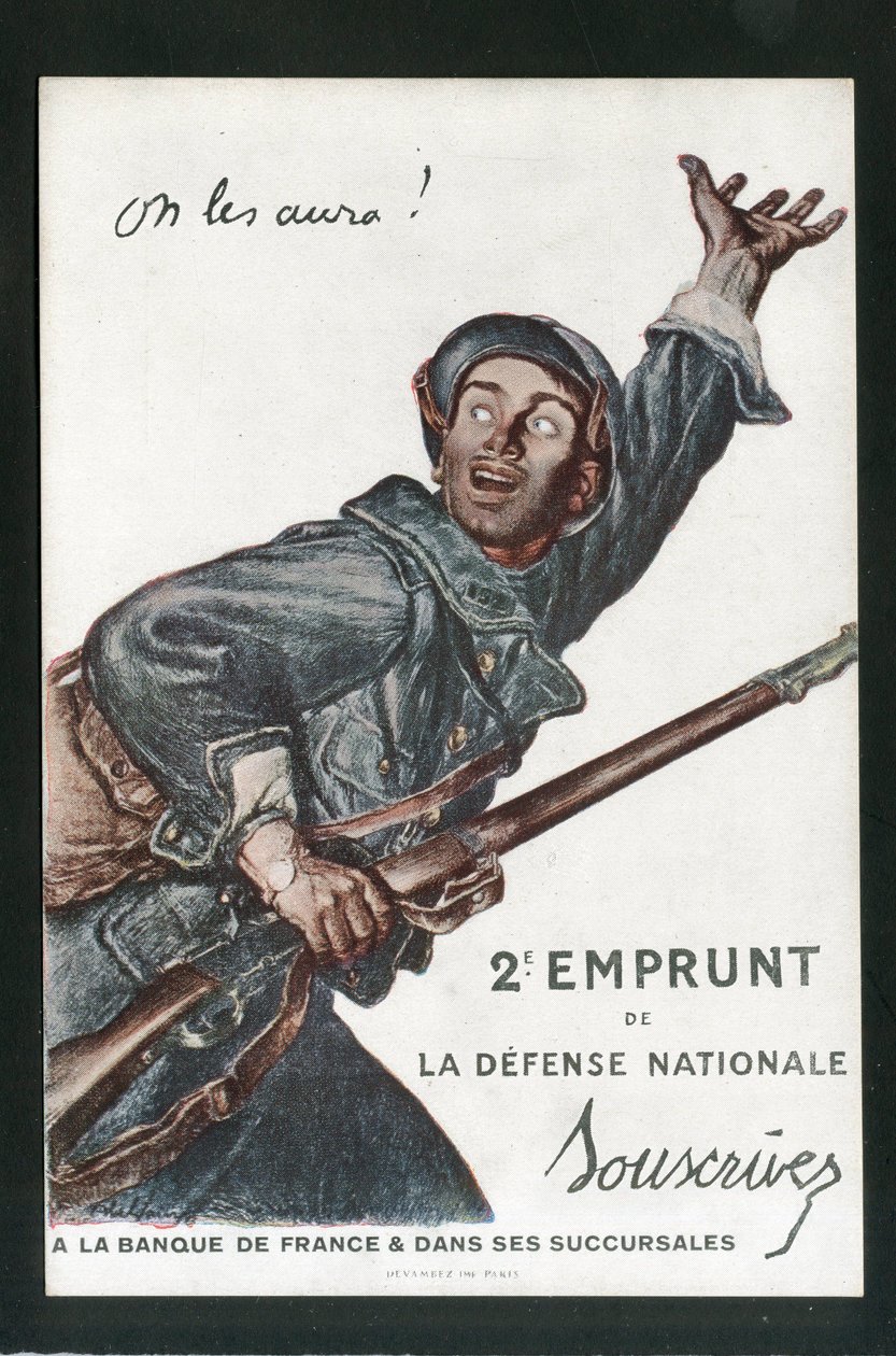 Postcard, Satirical in Colors: War of 14-18, Borrowing, Patriotic Journeys - Soldiers by Jules Abel Faivre