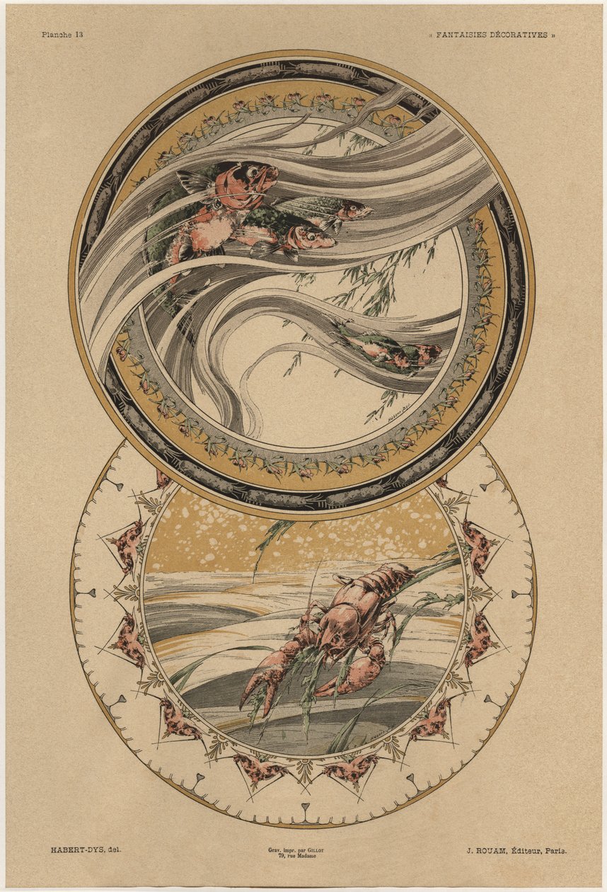 Fishes and lobster, plate 13 from 