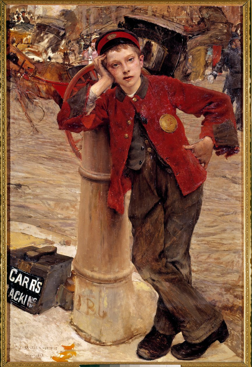 The Little English Shoe Shine (Painting by Jules Bastien Lepage) by Jules Bastien Lepage
