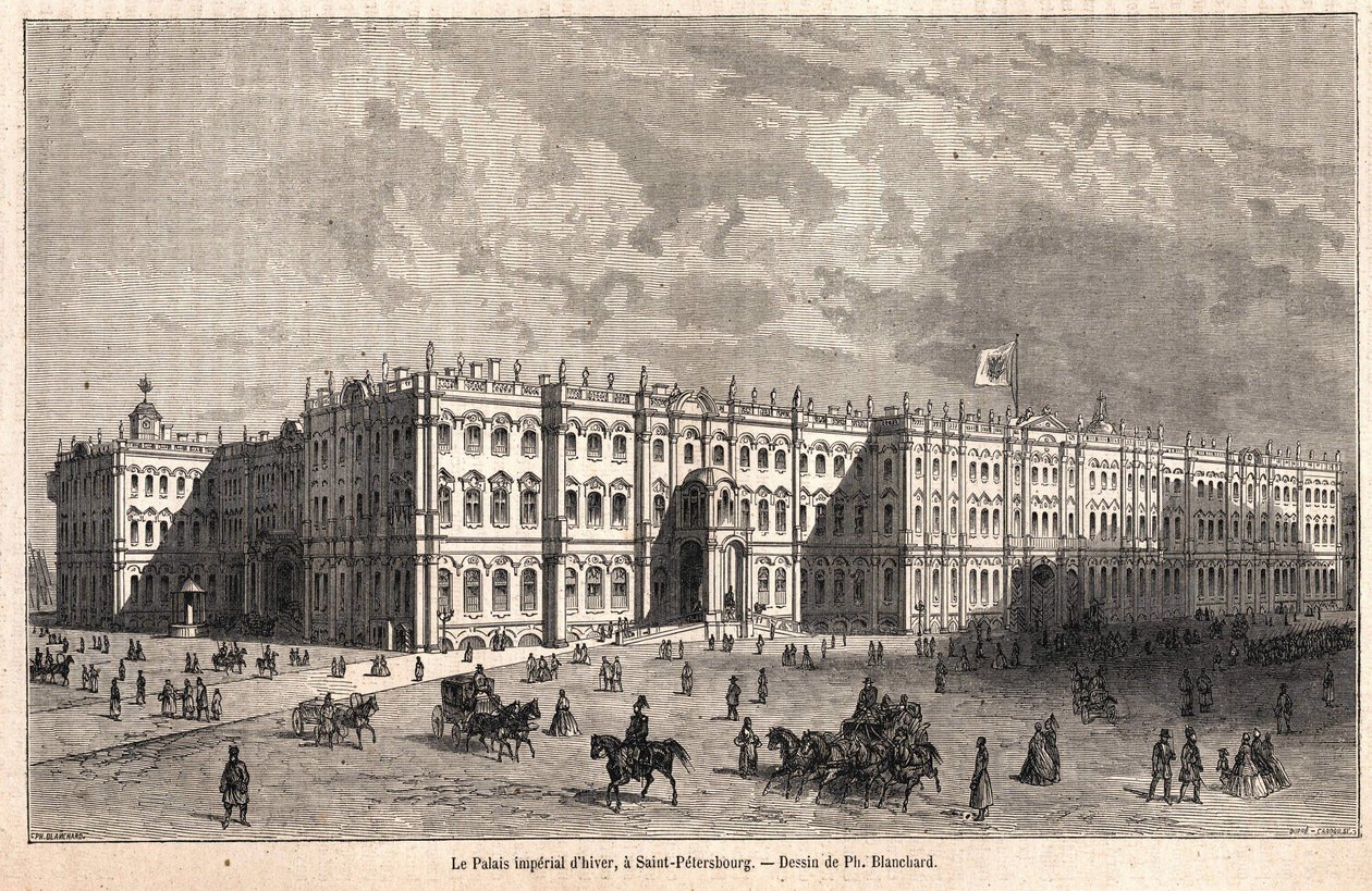 The Winter Imperial Palace in St. Petersburg by Jules Blanchard