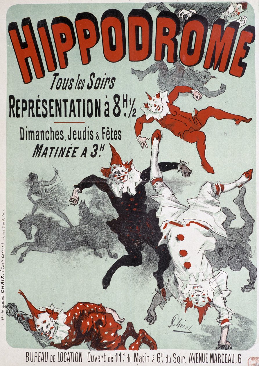 Circus Performance at the Hippodrome - Poster by Jules Cheret, Late 19th Century by Jules Cheret