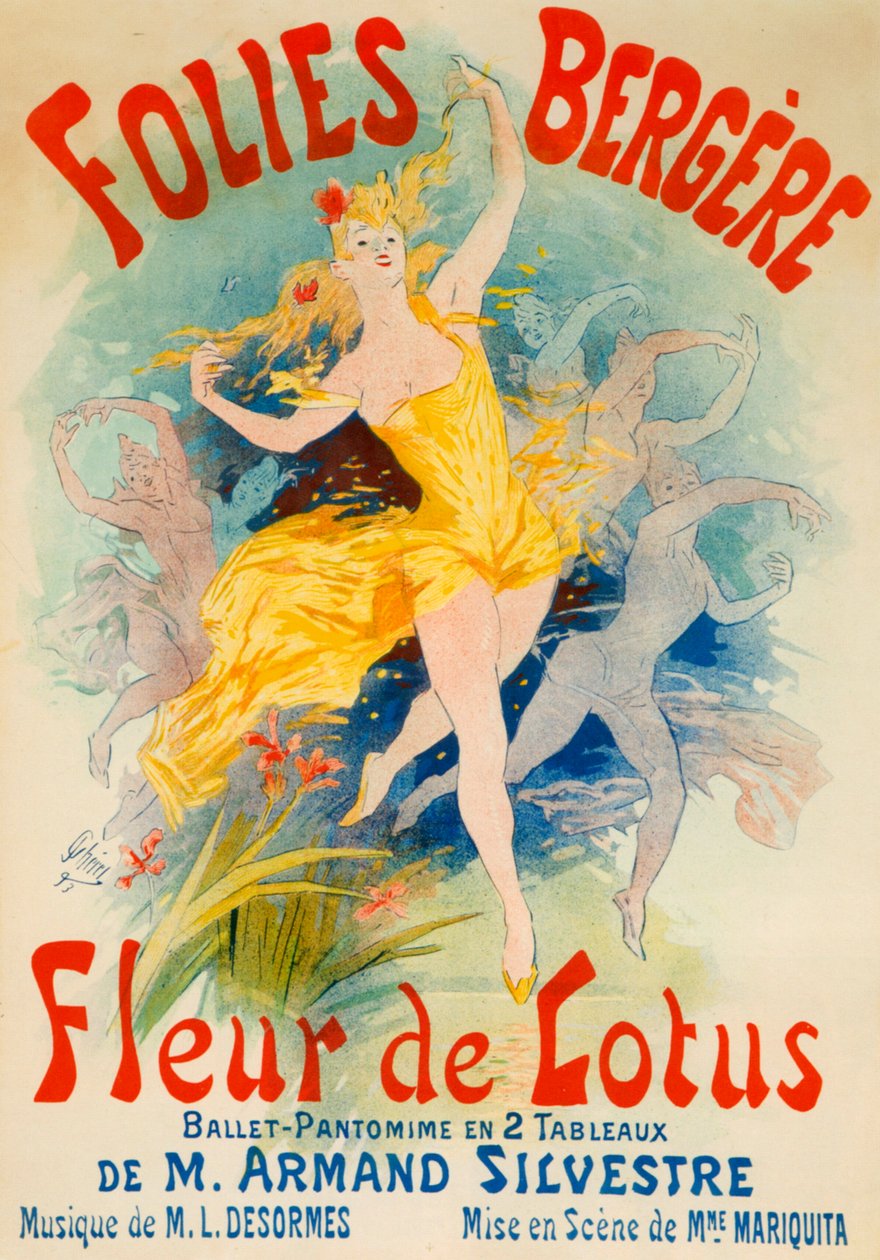Lotus Flower Ballet for the Folies Bergère, Paris by Jules Cheret