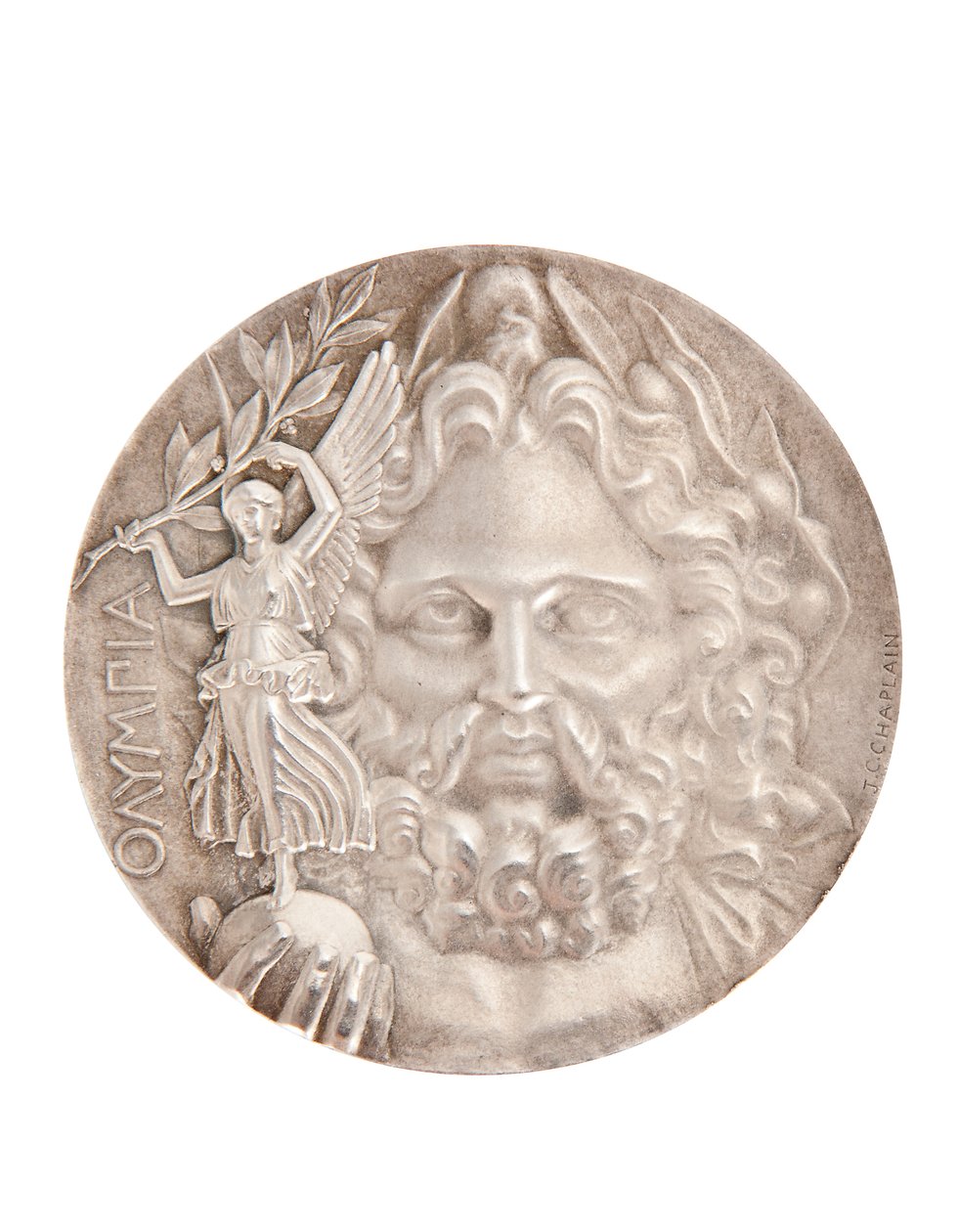 First place Olympic medal, Athens 1896 by Jules Clement Chaplain