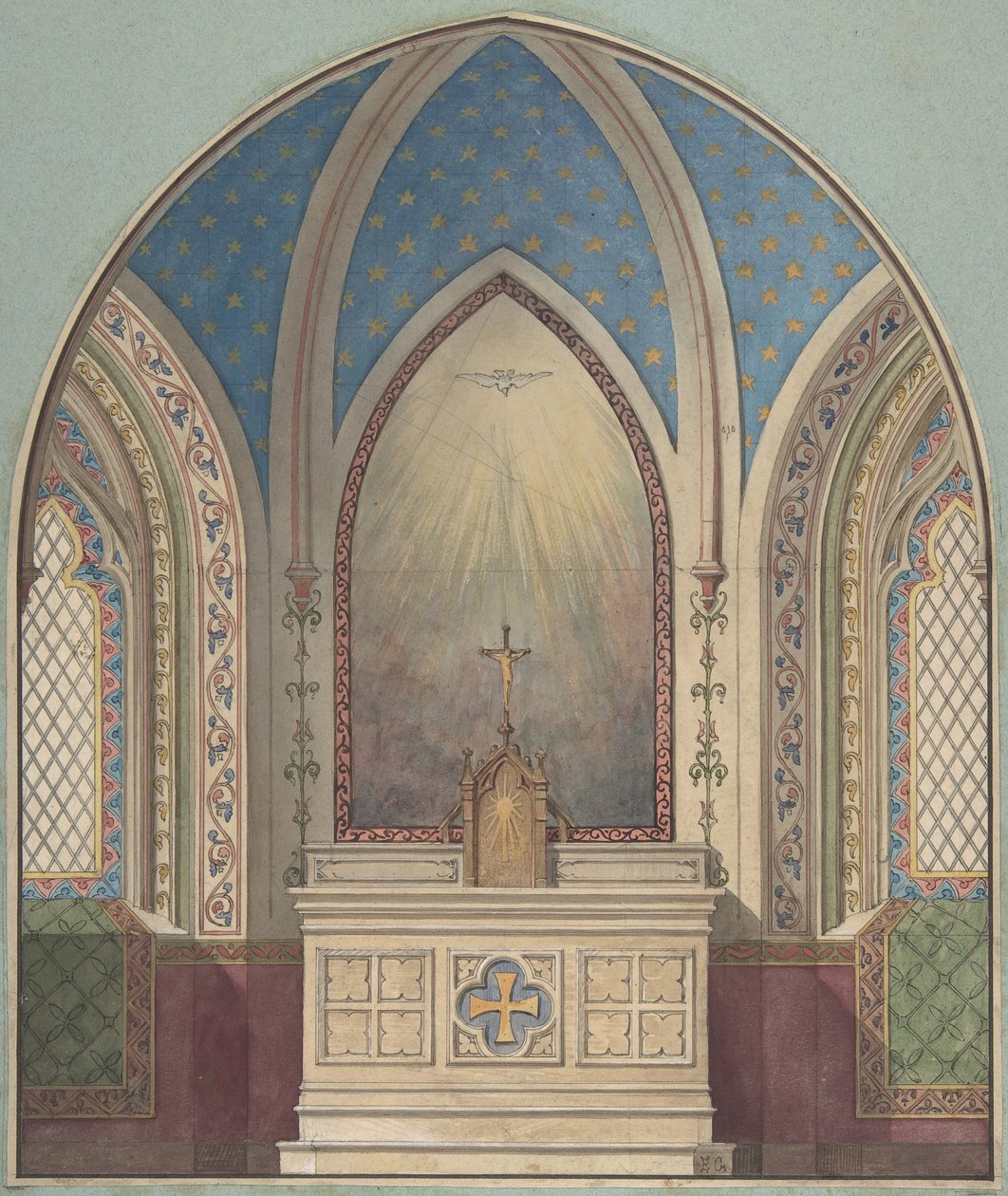 Design for Altar, Saint Clotilde by Jules Edmond Charles Lachaise and Eugène Pierre Gourdet