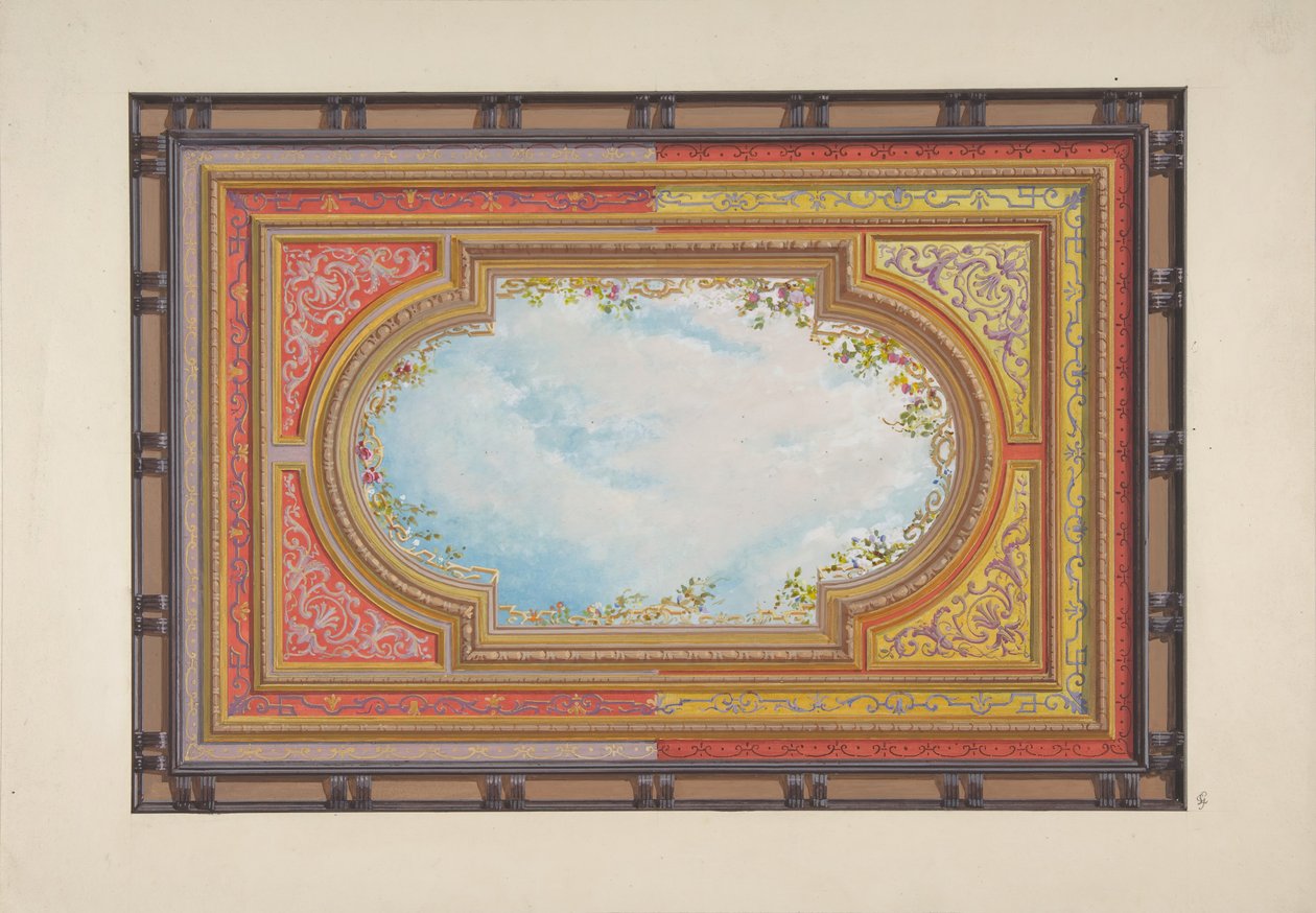 Design for a ceiling painted with trompe l