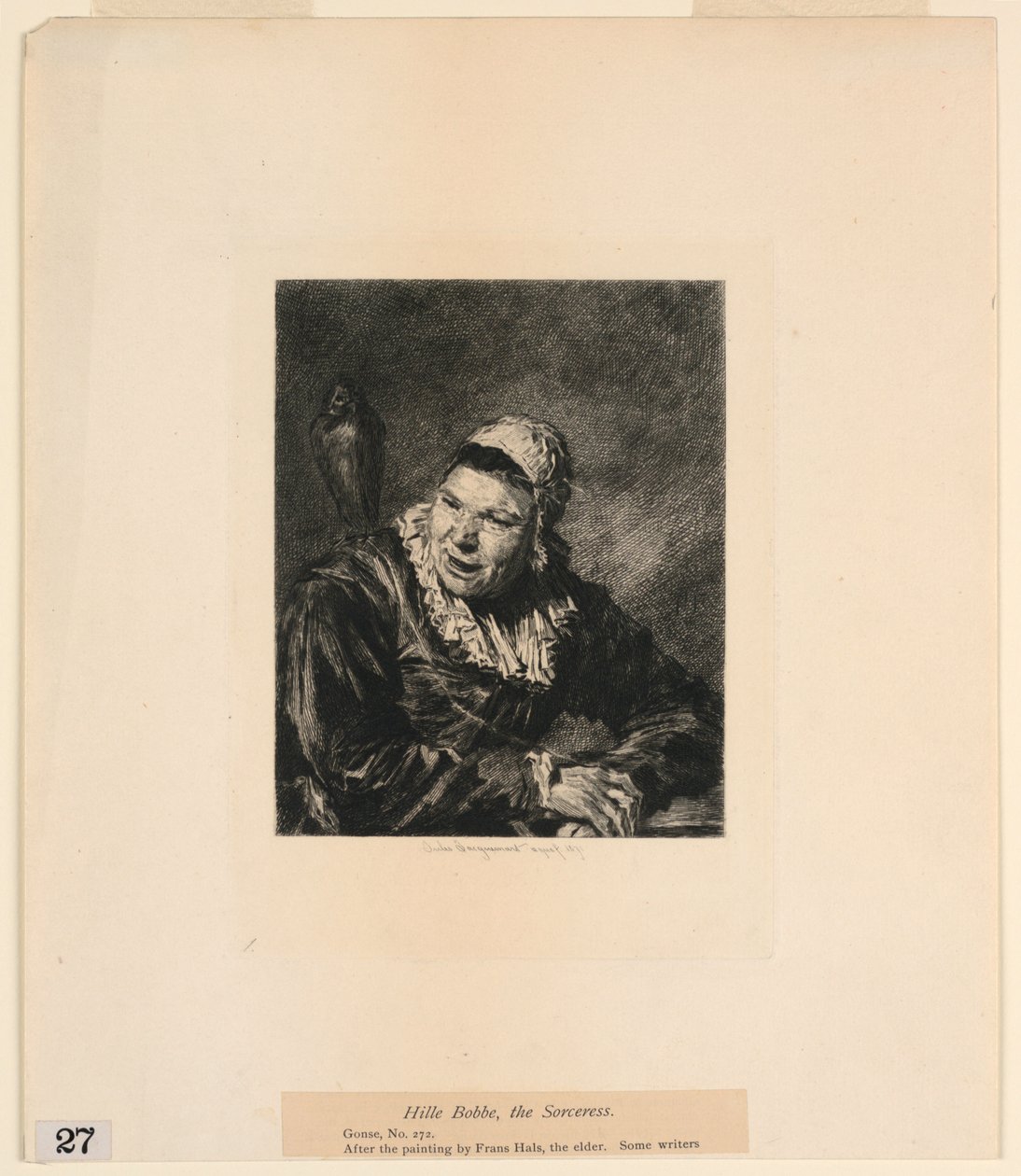 Hille Bobbe, the Sorceress, from "Etchings of Pictures in the Metropolitan Museum, New York" by Jules Ferdinand Jacquemart