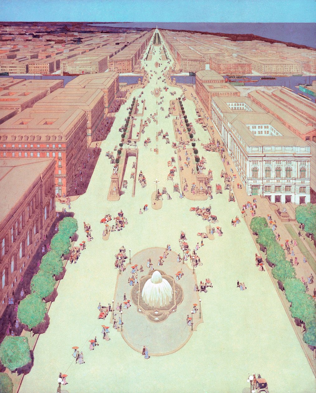 Proposed Boulevard to Connect North and South Sides of the Chicago River by Jules Guerin