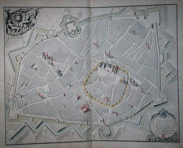 Plan of the old and new city walls of Dijon by Jules Hardouin Mansart