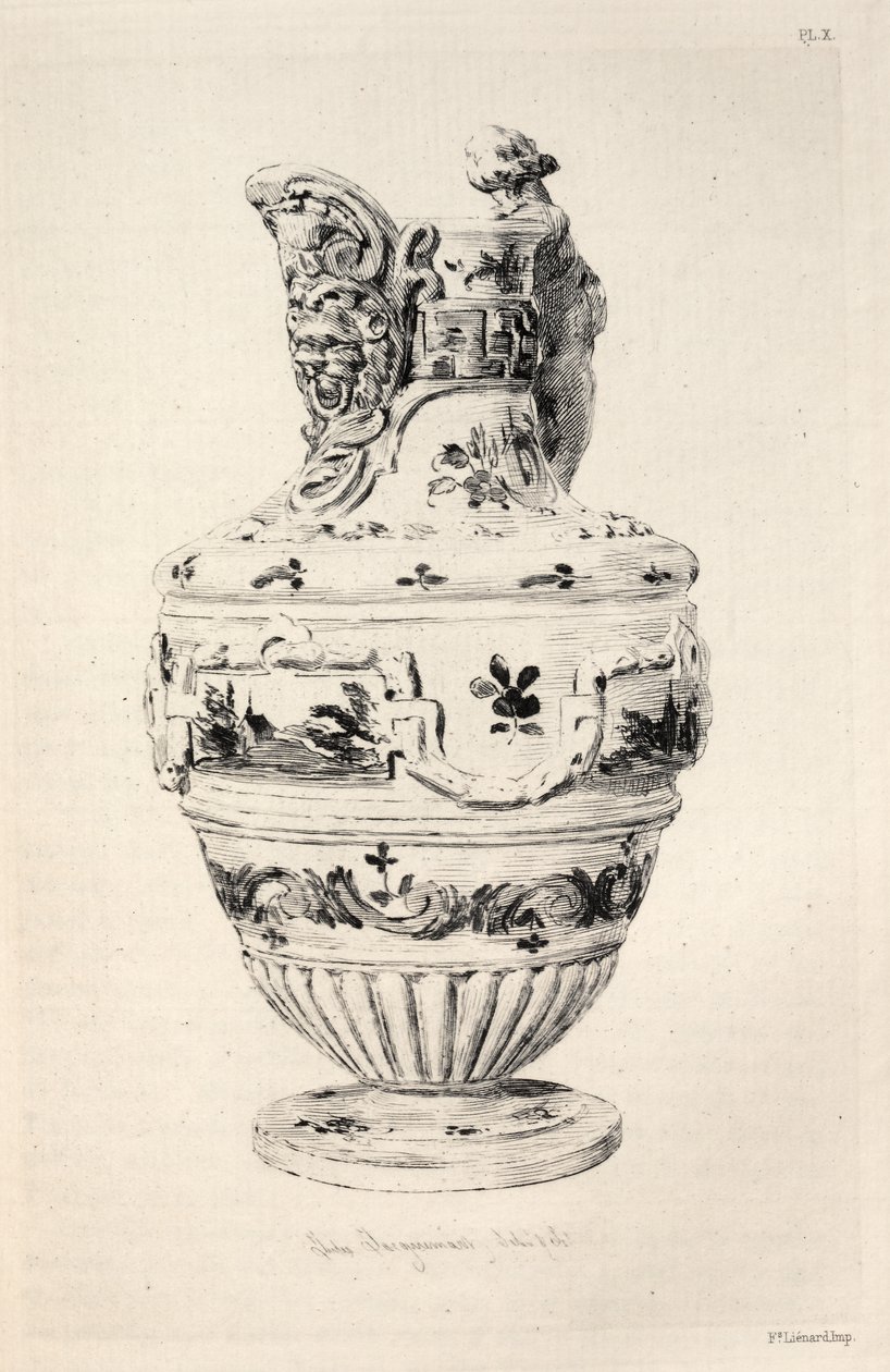 History of the Ceramic Art: A Descriptive and Philosophical Study of the Pottery of All Ages and All Nations: Spain: Talavera de la Reyna- Faience- Ewer (Plate X) by Jules Jacquemart