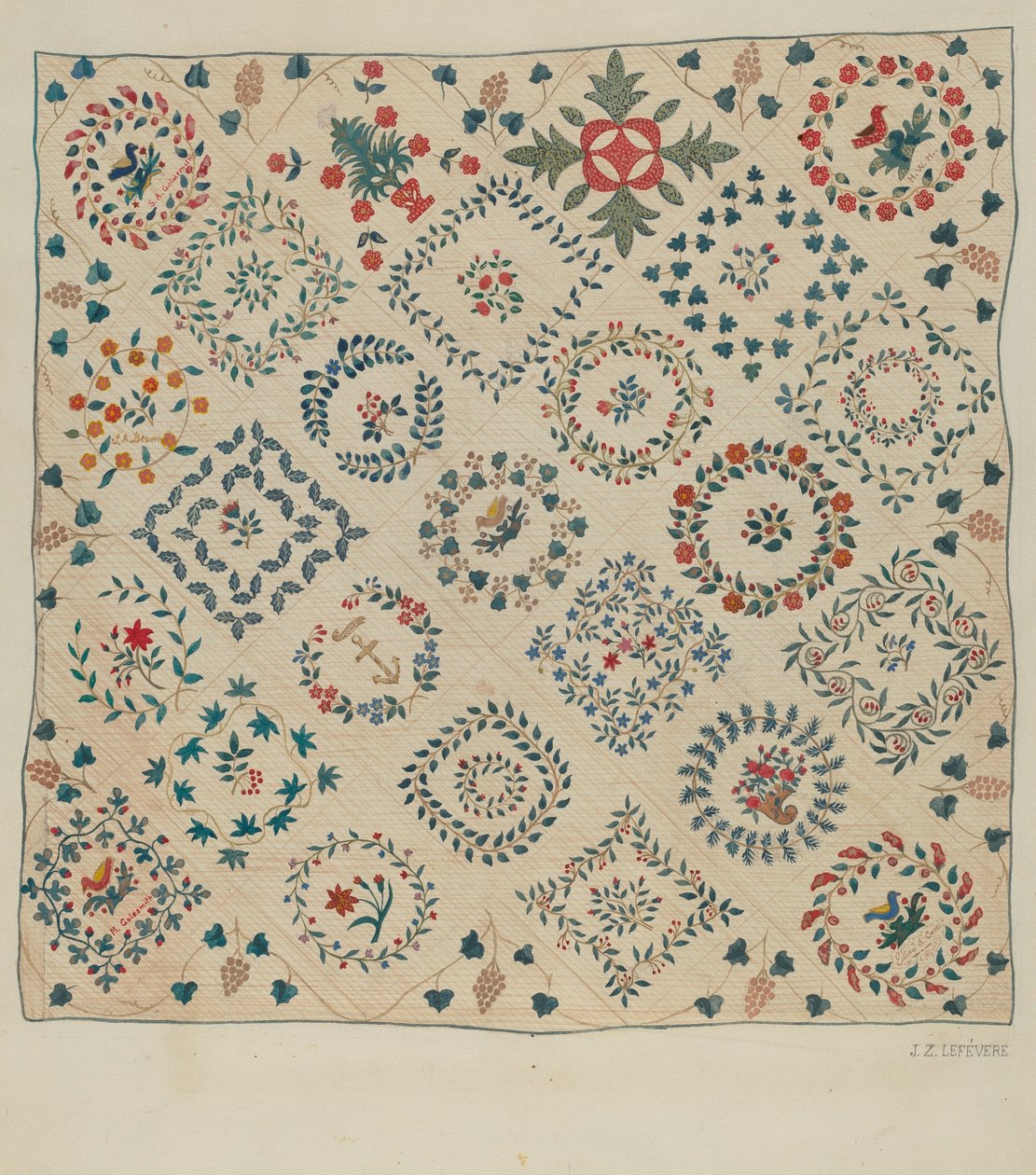 Applique Coverlet by Jules Lefevere