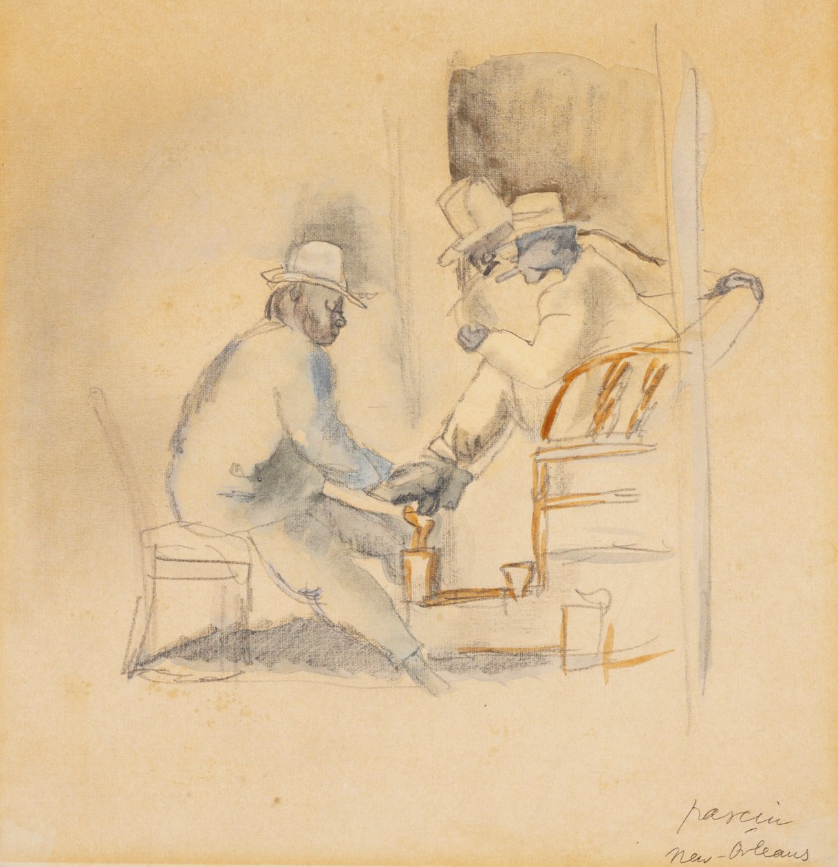 New Orleans Shoeshine by Jules Pascin