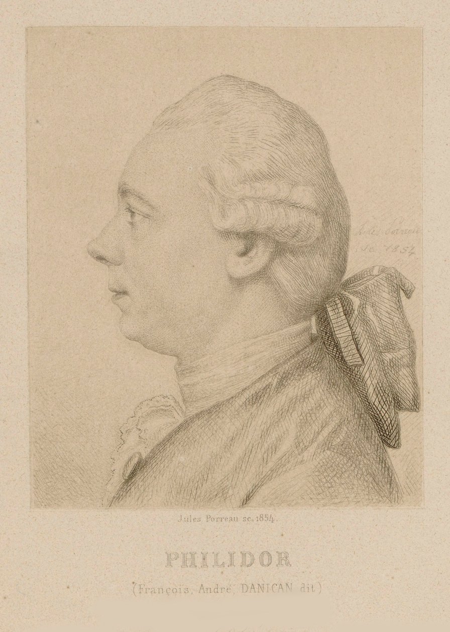 Portrait of François-André Danican Philidor, 1726-1795 by Jules Porreau