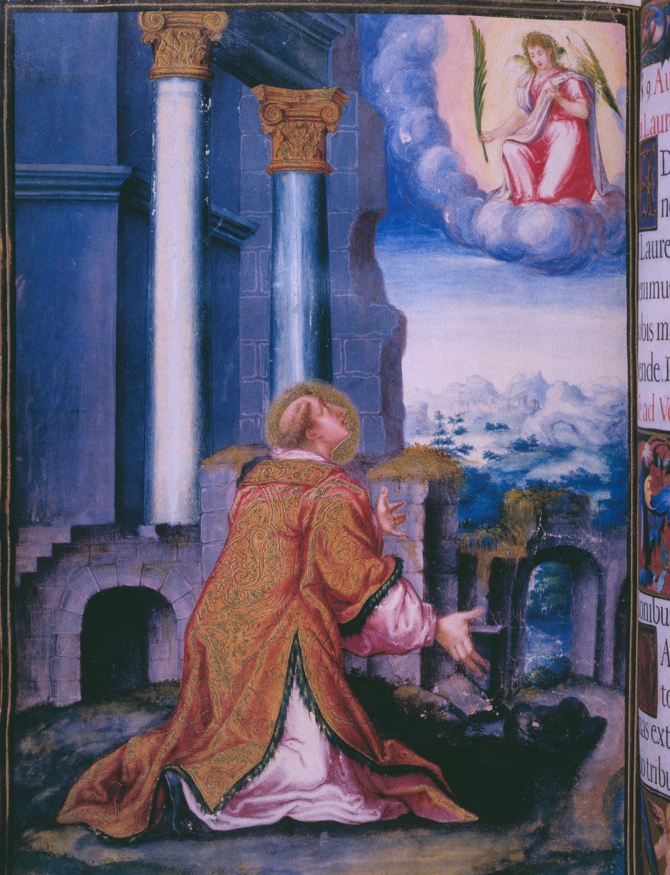 St. Lawrence, to Whom the Escorial Monastery was Dedicated, from a Facsimile of the Breviary of King Philip II of Spain by Julian and Leon, Andres de Fuente del Saz