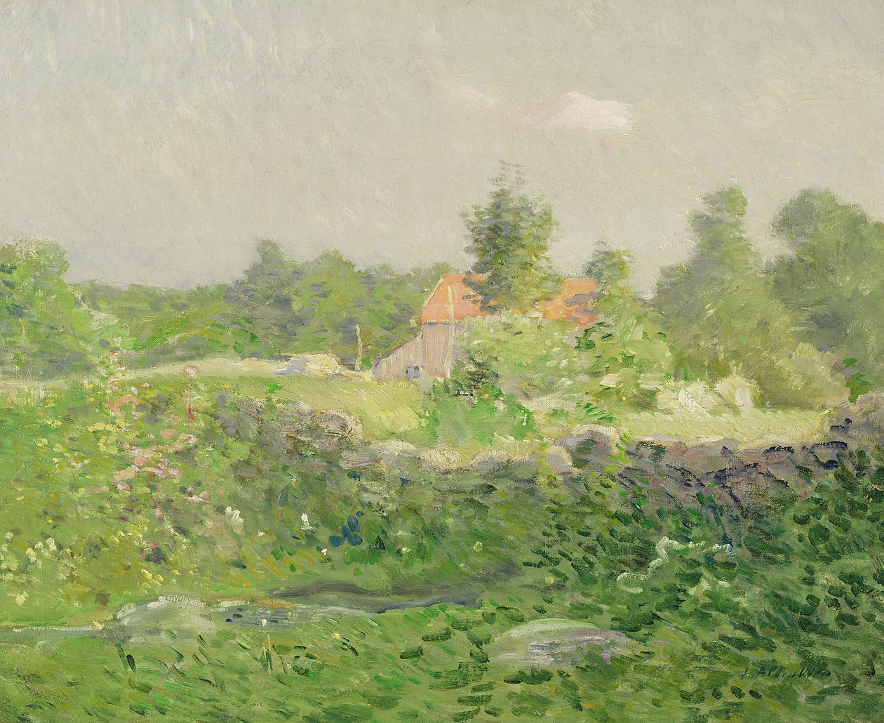 Landscape and Farm by Julian Alden Weir