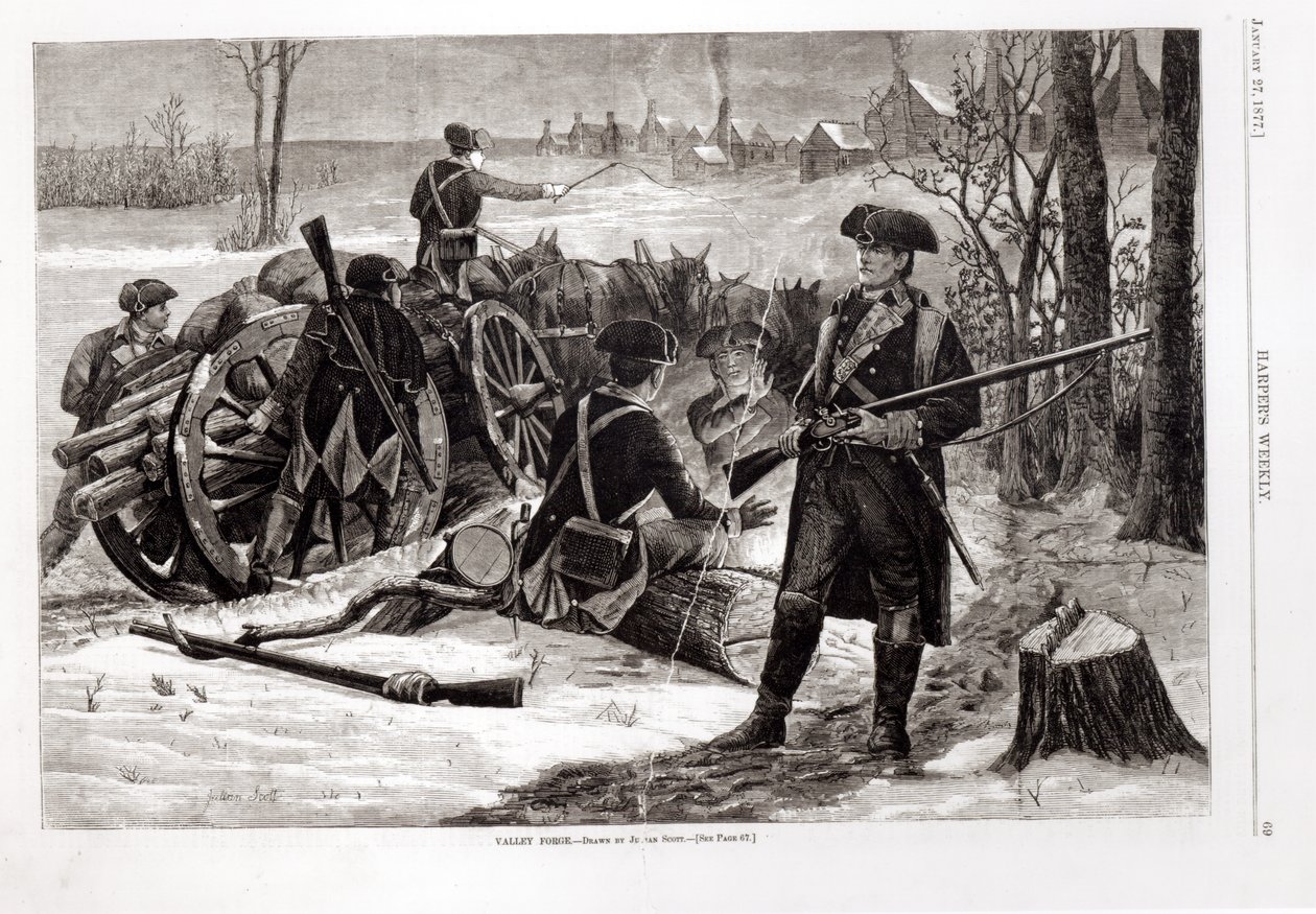 Winter Scene at the Continental Army Encampment at Valley Forge, Pennsylvania, 1780, from 