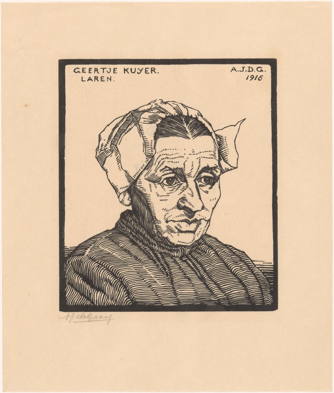 Portrait of Geertje Kuijer by Julie de Graag (signed by artist)