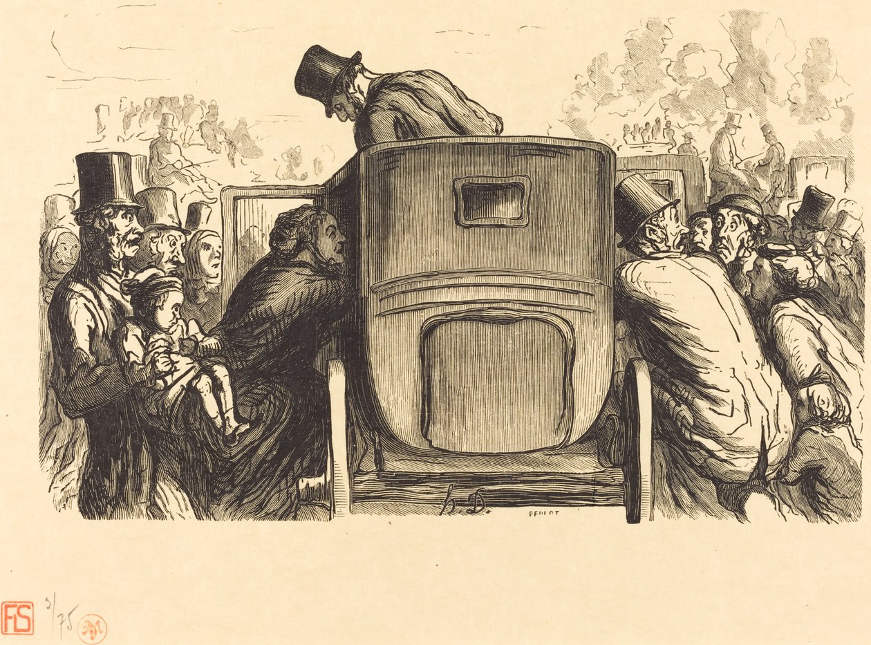 Universal Exposition: The Foreigner Finds All Desirable Facilities... by Julien Antoine Peulot after Honoré Daumier