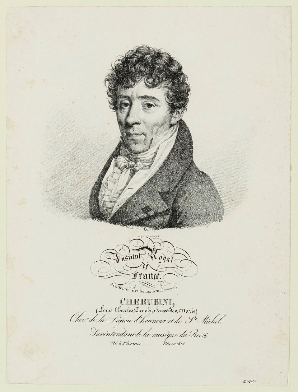 Cherubini, (Louis, Charles, Zénobi, Salvador, Marie) by Julien Leopold Boilly