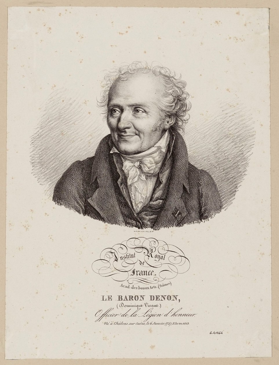 Institut Royal de France / Acad. of Fine Arts (Painting) / Baron Denon / (Dominique Vivant) / Officer of the Legion of Honor by Julien Leopold Boilly