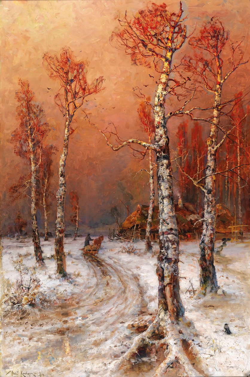 Winter Mood with Rooks by Julius Sergius von Klever