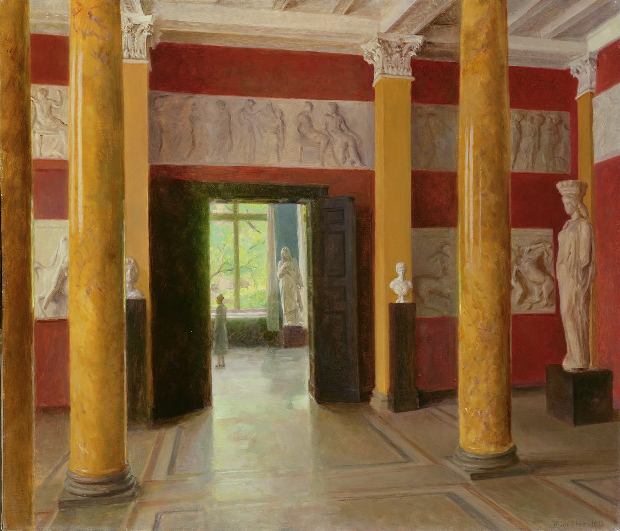 The Hall of Columns in the old part of the Hamburg Kunsthalle, 1928 by Julius August Friedrich Theodor von Ehren