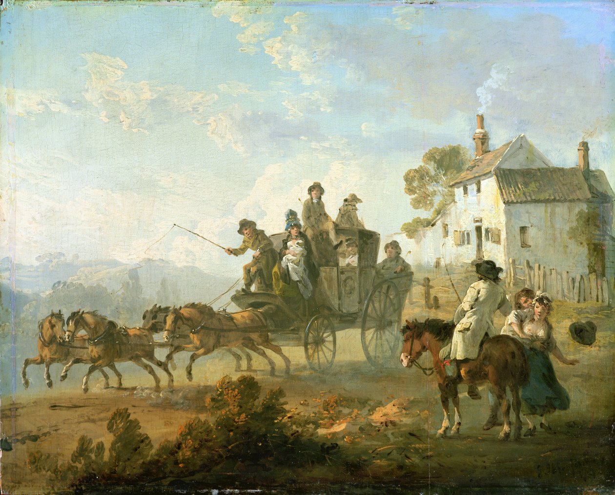 A Stage Coach on a Country Road, 1792 by Julius Caesar Ibbetson