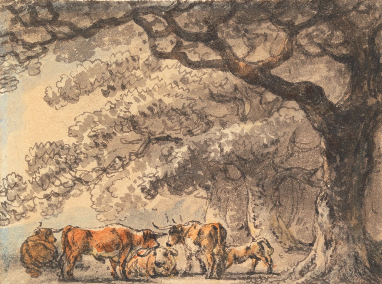 Shelter for Cattle by Julius Caesar Ibbetson