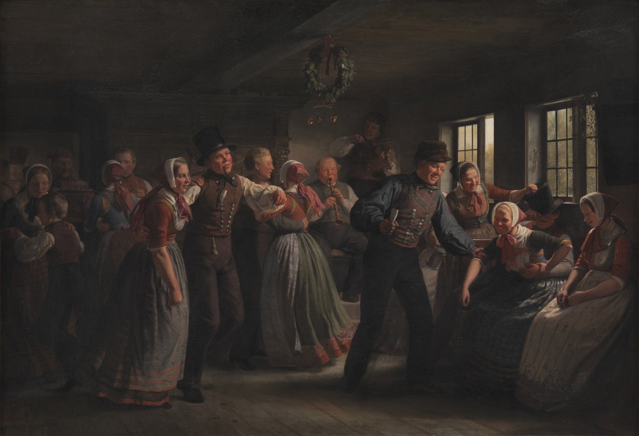 A Country Dance in the Hedebo District, Zealand by Julius Exner
