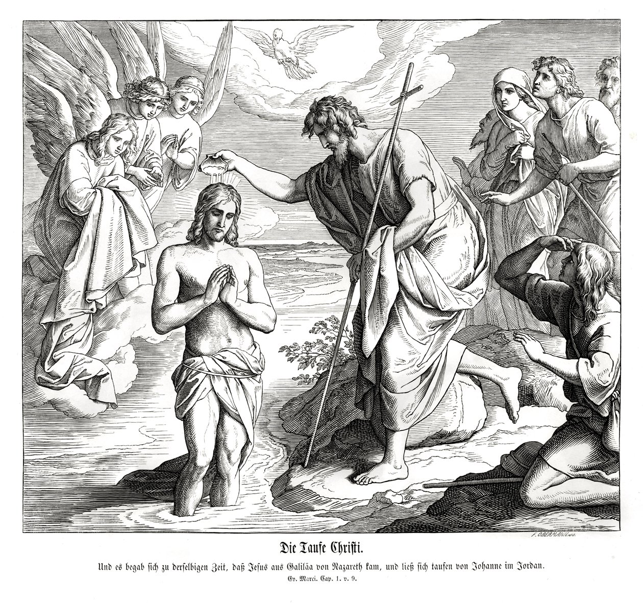 Baptism of Christ, Gospel of Mark by Julius Schnorr von Carolsfeld