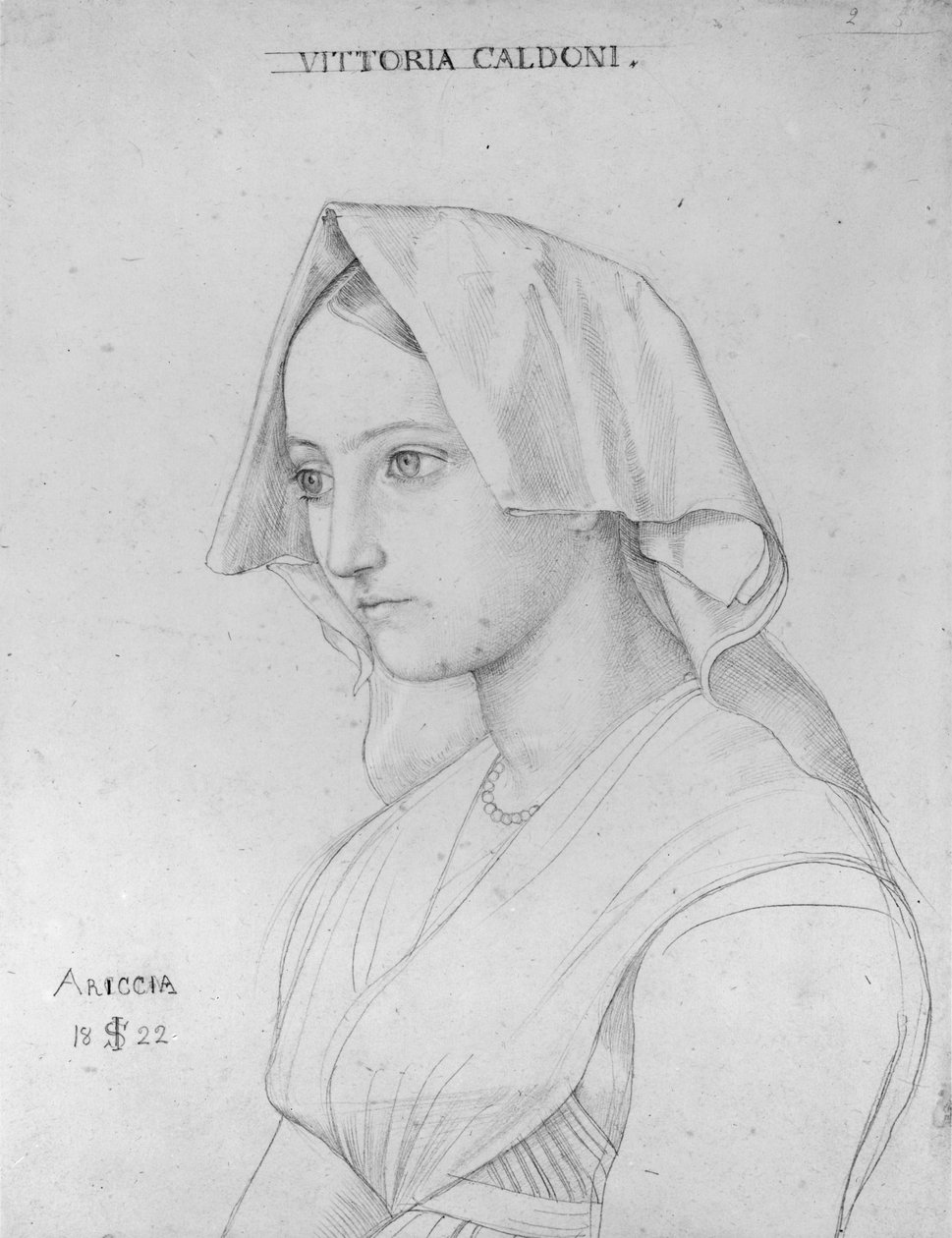 Portrait of Vittoria Caldoni by Julius Schnorr von Carolsfeld